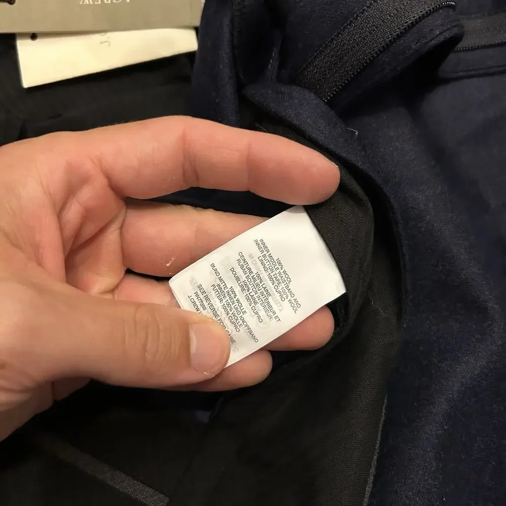 NEW J Crew Ludlow Slim 100% Wool Navy Blue Pleated Suit Pants 36x30